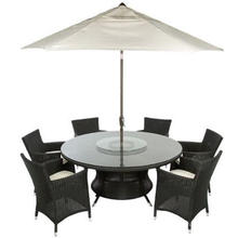 Garten Rattan Restaurants Rotary Glas runder Tisch